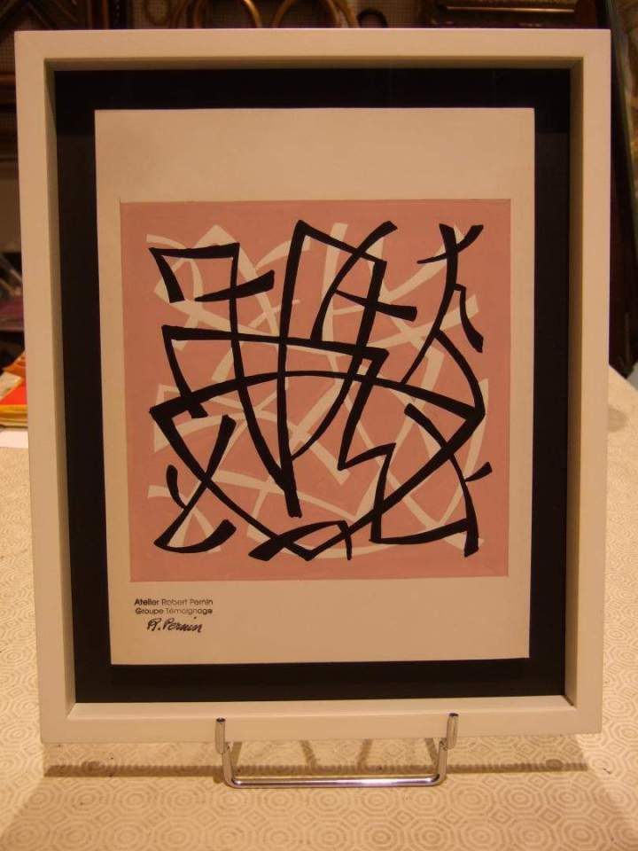 Cadre avec boîte vitrine contemporaine Lyon