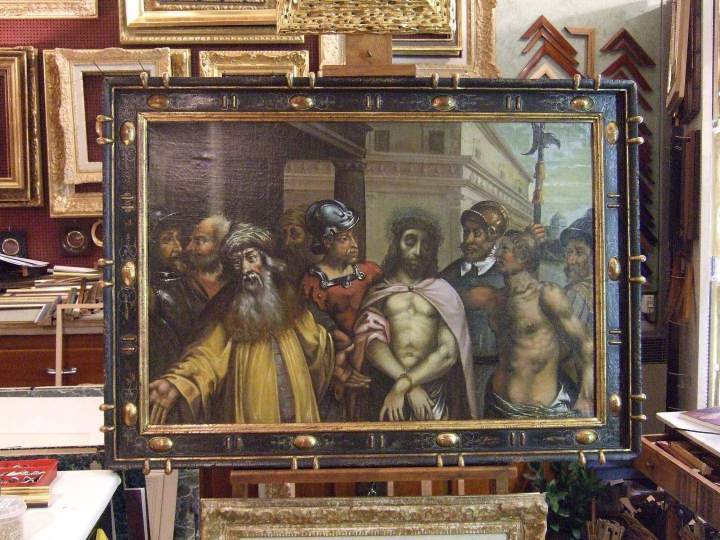 Encadrement toile ancienne Lyon